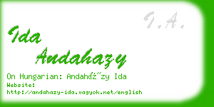 ida andahazy business card